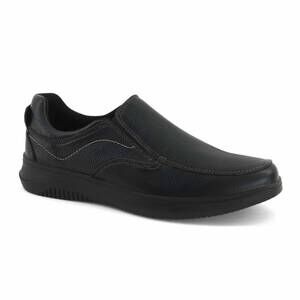 NEW FERRATO men's slip-on comfort loafer shoe in black